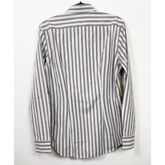 Prada Milano Striped Button Down Shirt Size 41/16 Long Sleeve Collared Classic - Picture 9 of 9